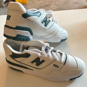 New Balance 550 White and Green Sneakers